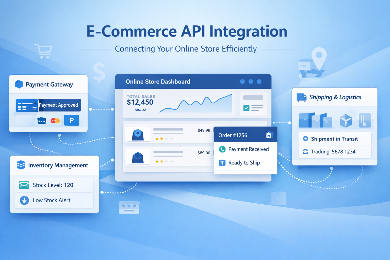 E-commerce API Integration: Connect Your Online Store with Payment, Inventory & Shipping Platforms
