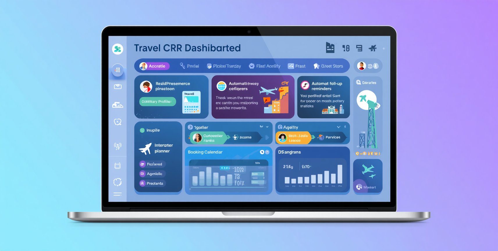 sophisticated Travel CRM dashboard